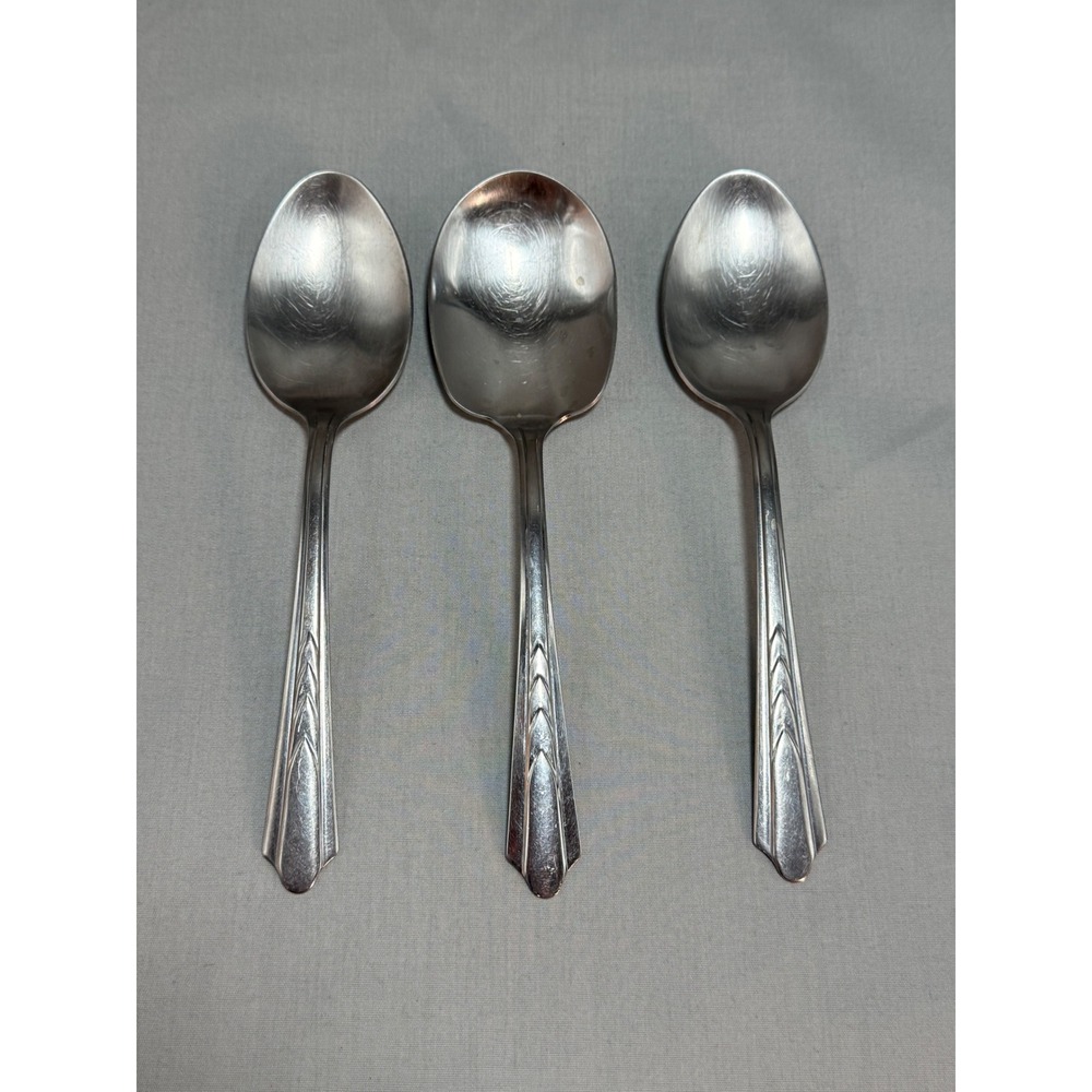 Ekco ELS7 Chevron Serving Spoon 3 Pc 60s 70s Vintage Discontinued Replacement